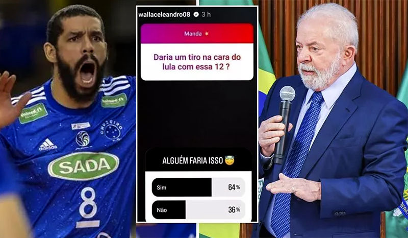 Jogador de vôlei faz enquete sobre tiro na cara de Lula